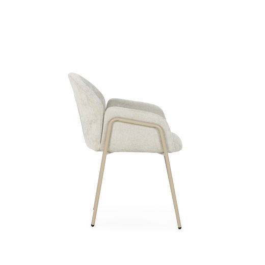 Fabric and metal chair in beige, 65 x 61 x 84 cm | Aslin