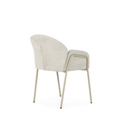 Fabric and metal chair in beige, 65 x 61 x 84 cm | Aslin