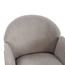 Fabric and metal chair in beige, 65 x 61 x 84 cm | Aslin