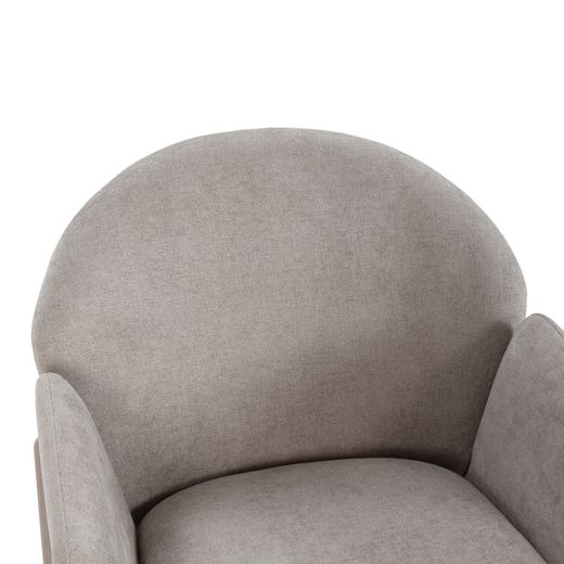 Fabric and metal chair in beige, 65 x 61 x 84 cm | Aslin