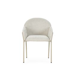 Fabric and metal chair in beige, 65 x 61 x 84 cm | Aslin