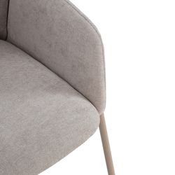 Fabric and metal chair in beige, 65 x 61 x 84 cm | Aslin