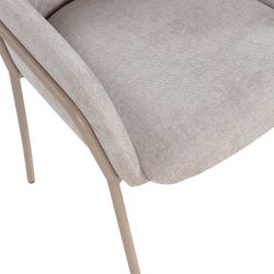 Fabric and metal chair in beige, 65 x 61 x 84 cm | Aslin
