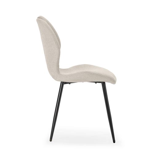 Krzesło z tkaniny i metalu w kolorze beżowo-czarnym, 48 x 58 x 86 cm | Muli
