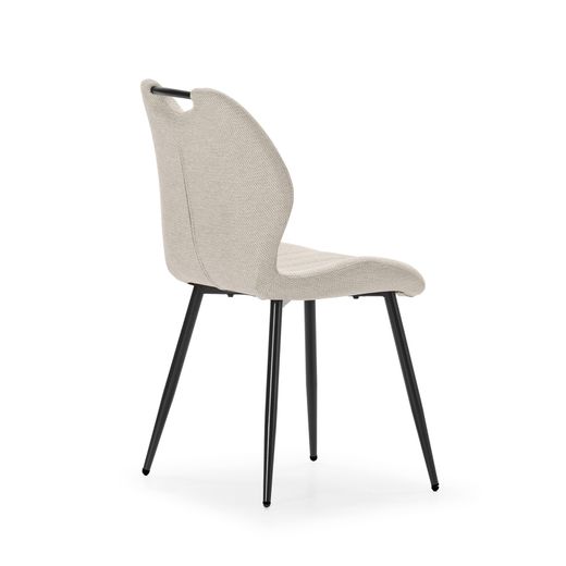 Krzesło z tkaniny i metalu w kolorze beżowo-czarnym, 48 x 58 x 86 cm | Muli