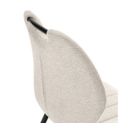 Krzesło z tkaniny i metalu w kolorze beżowo-czarnym, 48 x 58 x 86 cm | Muli