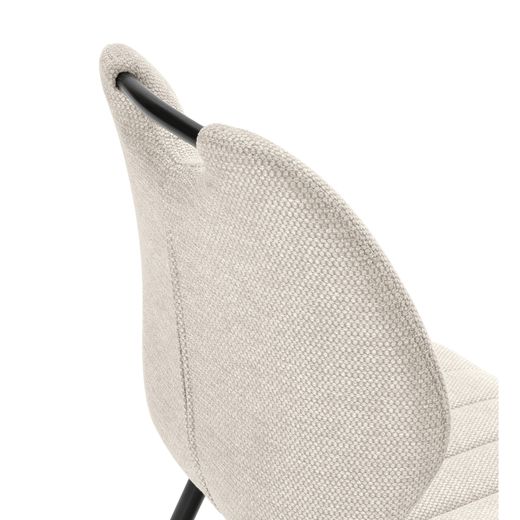 Krzesło z tkaniny i metalu w kolorze beżowo-czarnym, 48 x 58 x 86 cm | Muli