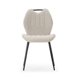 Krzesło z tkaniny i metalu w kolorze beżowo-czarnym, 48 x 58 x 86 cm | Muli