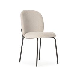 Beige and black fabric and metal chair, 51 x 60 x 85 cm | Daia