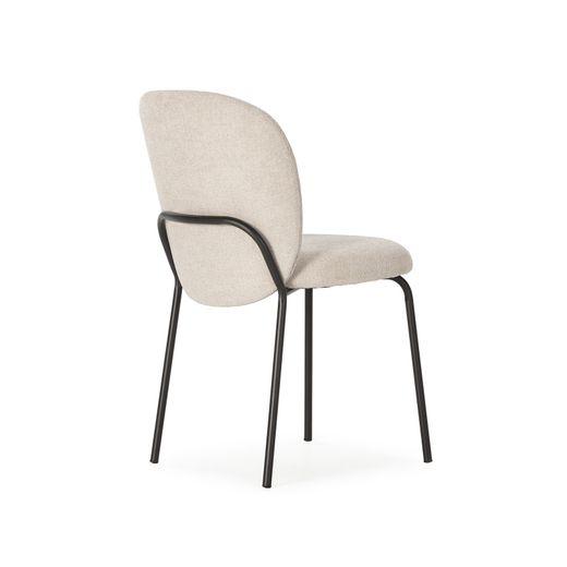 Beige and black fabric and metal chair, 51 x 60 x 85 cm | Daia