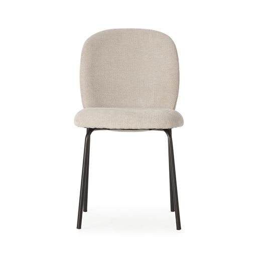 Beige and black fabric and metal chair, 51 x 60 x 85 cm | Daia