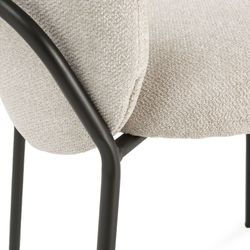 Beige and black fabric and metal chair, 51 x 60 x 85 cm | Daia