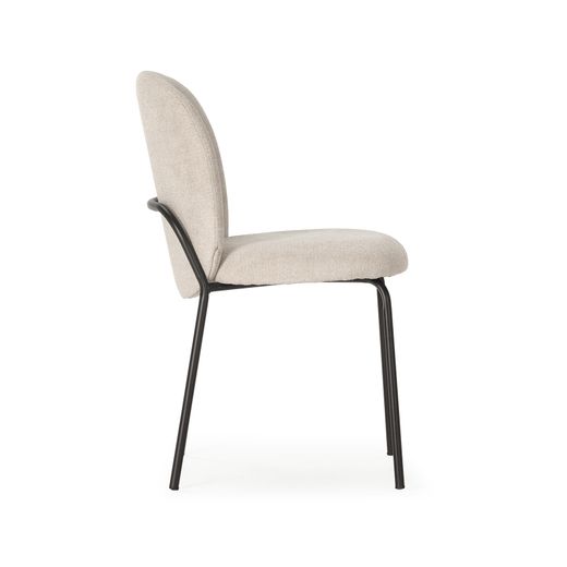 Beige and black fabric and metal chair, 51 x 60 x 85 cm | Daia
