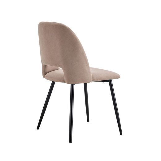 Stoff- und Metallstuhl in Beige und Schwarz, 58 x 50 x 86 cm | Venus