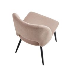 Stoff- und Metallstuhl in Beige und Schwarz, 58 x 50 x 86 cm | Venus