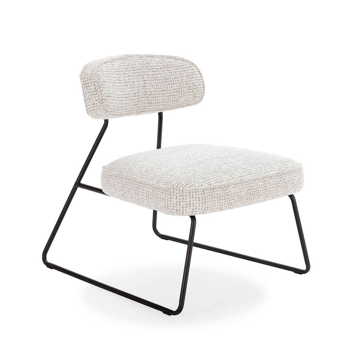 Silla de tejido y metal en blanco, 67 x 74 x 72 cm | Elon
