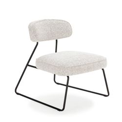 Chaise en tissu blanc et métal, 67 x 74 x 72 cm | Elon
