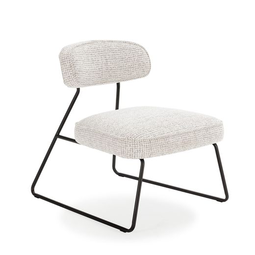 Silla de tejido y metal en blanco, 67 x 74 x 72 cm | Elon