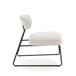 Chaise en tissu blanc et métal, 67 x 74 x 72 cm | Elon