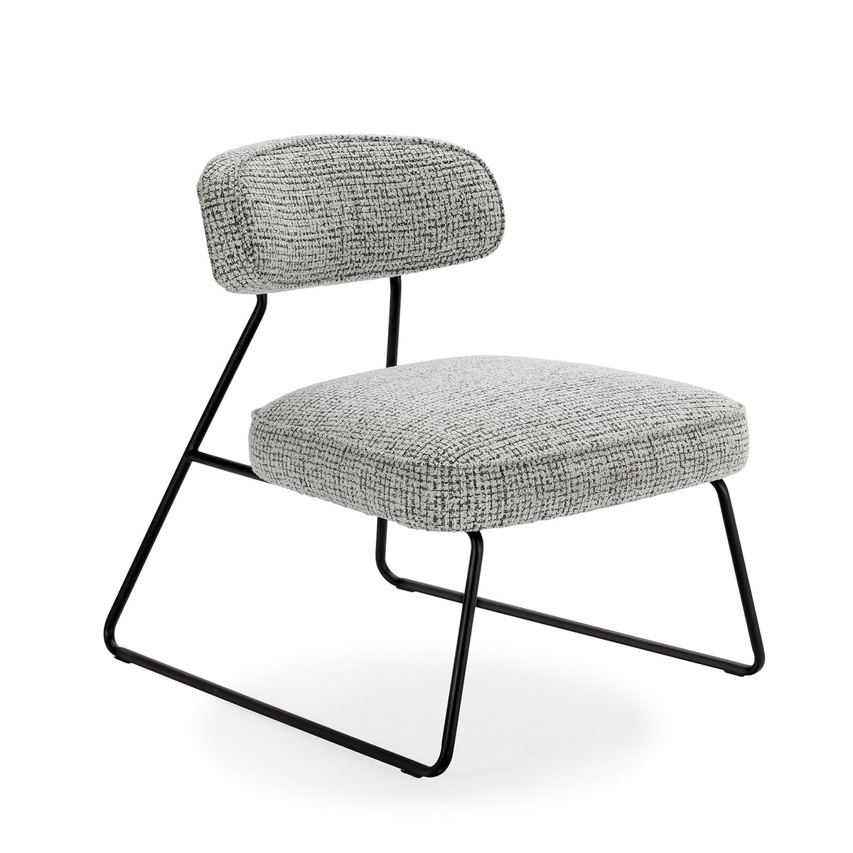 Silla de tejido y metal en blanco y negro , 67 x 74 x 72 cm | Elon