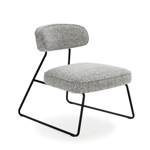 Silla de tejido y metal en blanco y negro , 67 x 74 x 72 cm | Elon