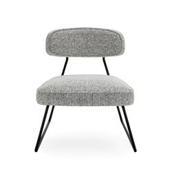 Black and white fabric and metal chair, 67 x 74 x 72 cm | Elon