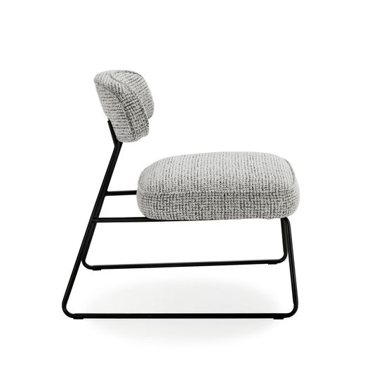 Black and white fabric and metal chair, 67 x 74 x 72 cm | Elon