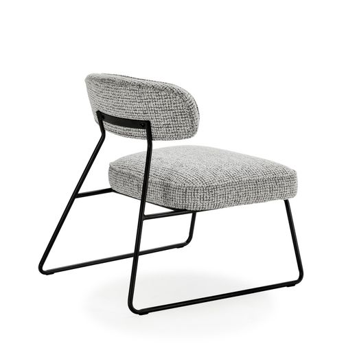 Black and white fabric and metal chair, 67 x 74 x 72 cm | Elon