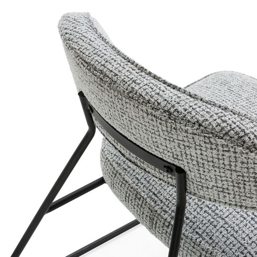 Black and white fabric and metal chair, 67 x 74 x 72 cm | Elon