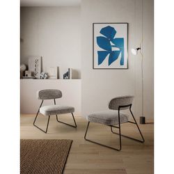 Black and white fabric and metal chair, 67 x 74 x 72 cm | Elon
