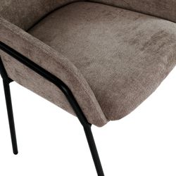 Chaise en tissu et métal couleur moka et noir, 65 x 61 x 84 cm | Aslin