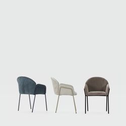 Chaise en tissu et métal couleur moka et noir, 65 x 61 x 84 cm | Aslin