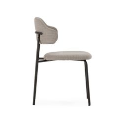Taupe fabric and metal chair, 51 x 53 x 78 cm | Adriel