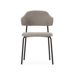 Taupe fabric and metal chair, 51 x 53 x 78 cm | Adriel