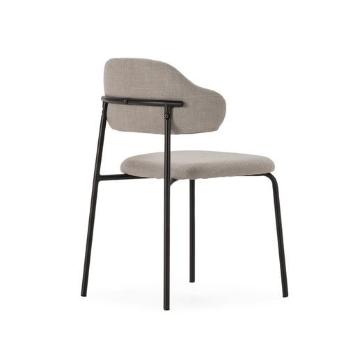 Taupe fabric and metal chair, 51 x 53 x 78 cm | Adriel