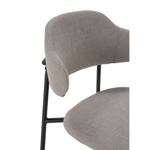 Taupe fabric and metal chair, 51 x 53 x 78 cm | Adriel