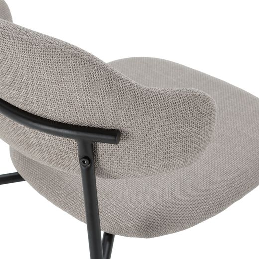 Taupe fabric and metal chair, 51 x 53 x 78 cm | Adriel