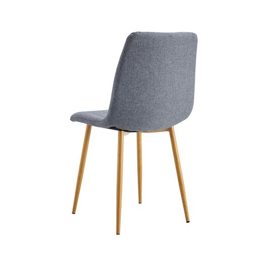 Chaise en tissu gris et métal, 44 x 55 x 87 cm | Clous