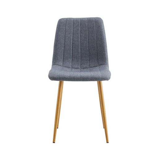 Chaise en tissu gris et métal, 44 x 55 x 87 cm | Clous