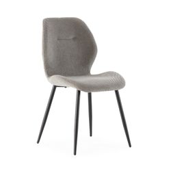 Fabric and metal chair in grey, 49 x 58 x 86 cm | Ansu