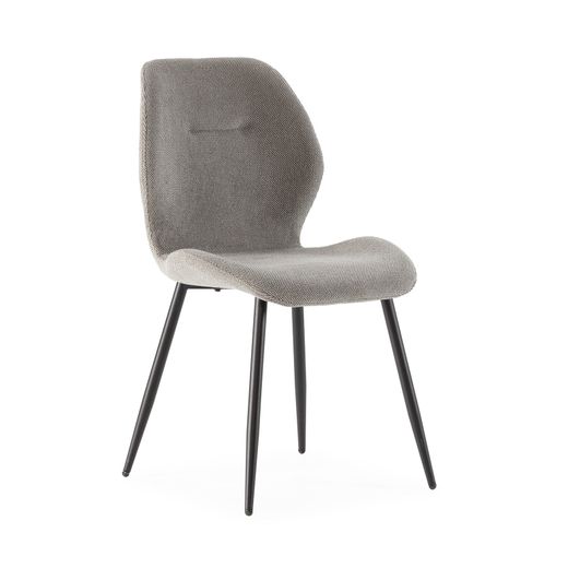 Silla de tejido y metal en gris, 49 x 58 x 86 cm | Ansu