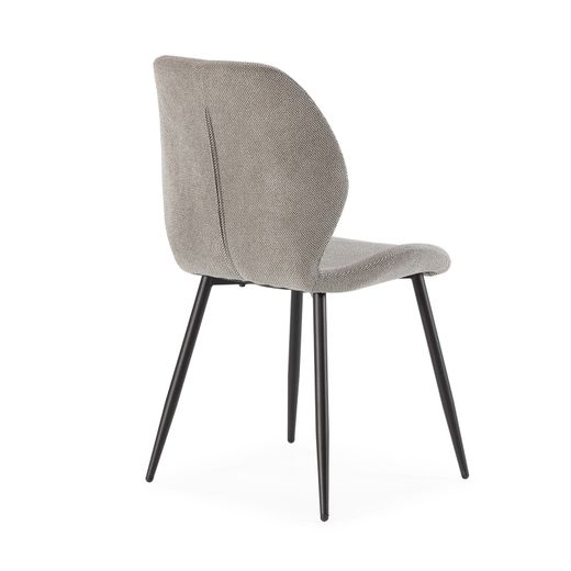 Fabric and metal chair in grey, 49 x 58 x 86 cm | Ansu