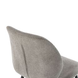 Fabric and metal chair in grey, 49 x 58 x 86 cm | Ansu