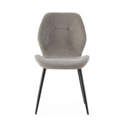 Fabric and metal chair in grey, 49 x 58 x 86 cm | Ansu