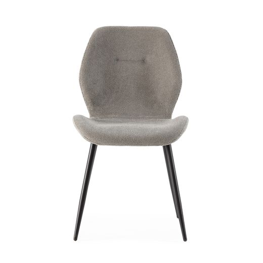 Fabric and metal chair in grey, 49 x 58 x 86 cm | Ansu