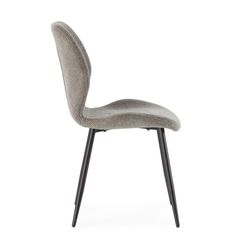 Fabric and metal chair in grey, 49 x 58 x 86 cm | Ansu