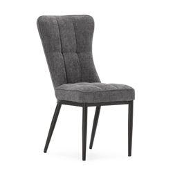 Fabric and metal chair in grey, 49 x 63 x 98 cm | Damon