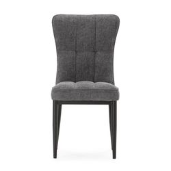 Fabric and metal chair in grey, 49 x 63 x 98 cm | Damon