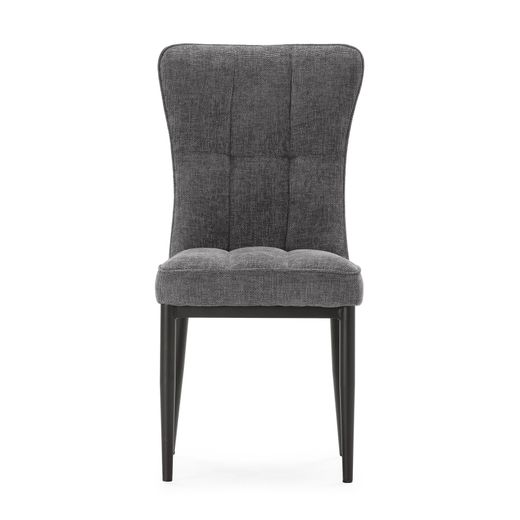 Fabric and metal chair in grey, 49 x 63 x 98 cm | Damon