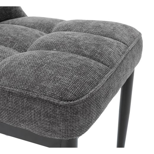 Fabric and metal chair in grey, 49 x 63 x 98 cm | Damon